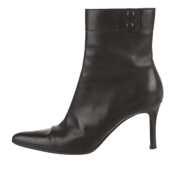 Ralph Lauren Black Label Shoes - Ralph Lauren Black Label Leather Kitten Heel Stiletto Pointed Toe Boot Size 7.5
